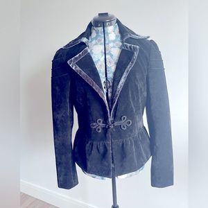 Le Chateau Fitted Brushed Velvet Blazer Sz Med-Lrg